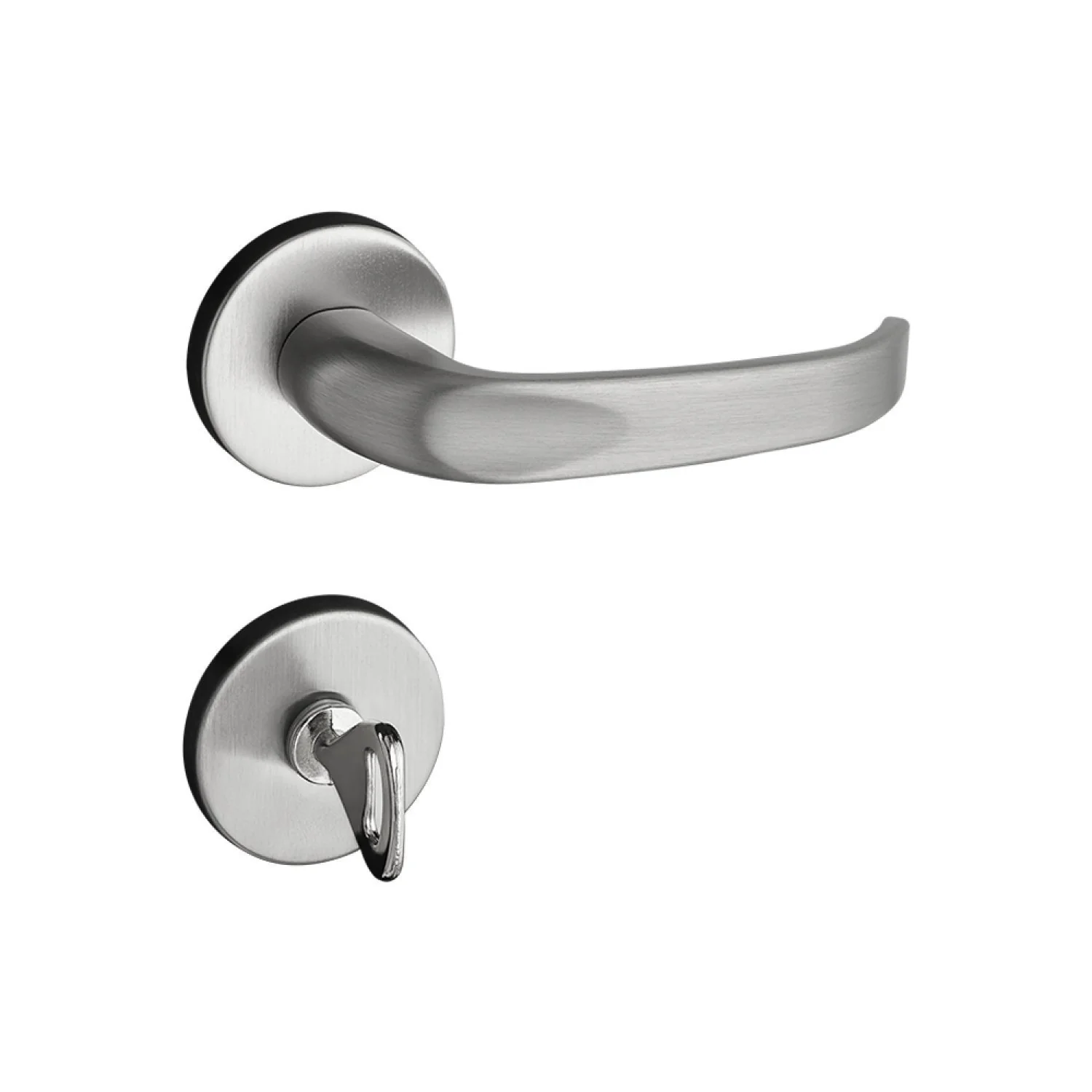 Fechadura 415 Com Roseta Cromo Acetinado Banheiro Cromo Acetinado