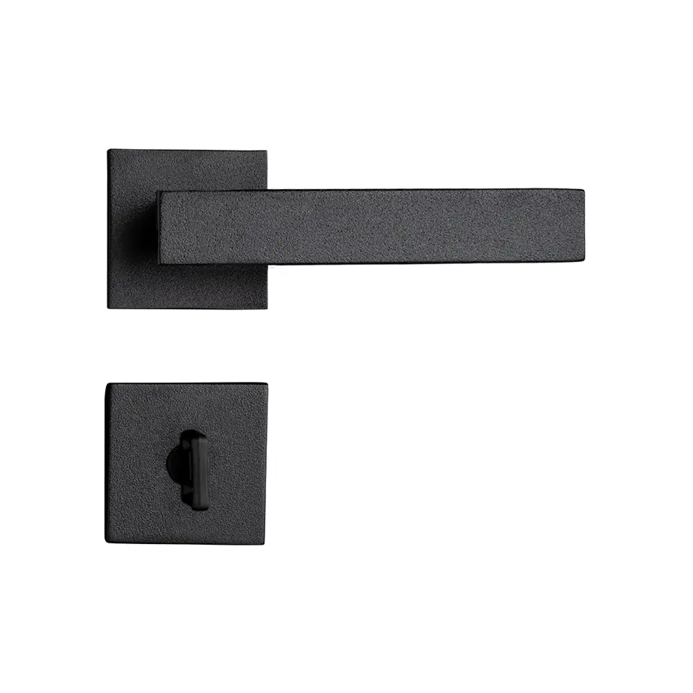 Fechadura Retro Preto Texturizado Para Banheiro