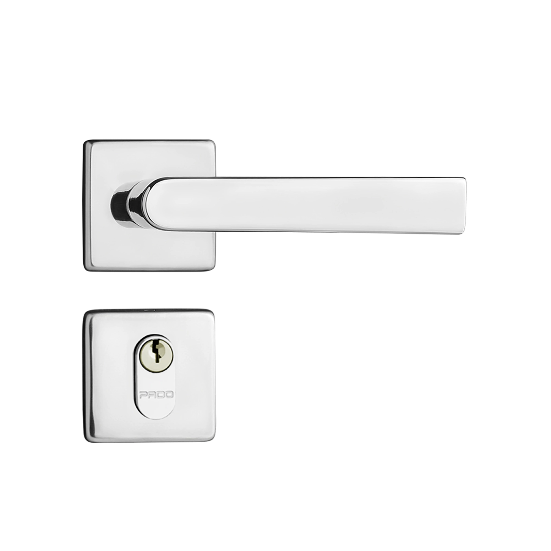 Fechadura para Porta de Entrada Pado Concept Cromado 40mm Aço Inox Chave Simples