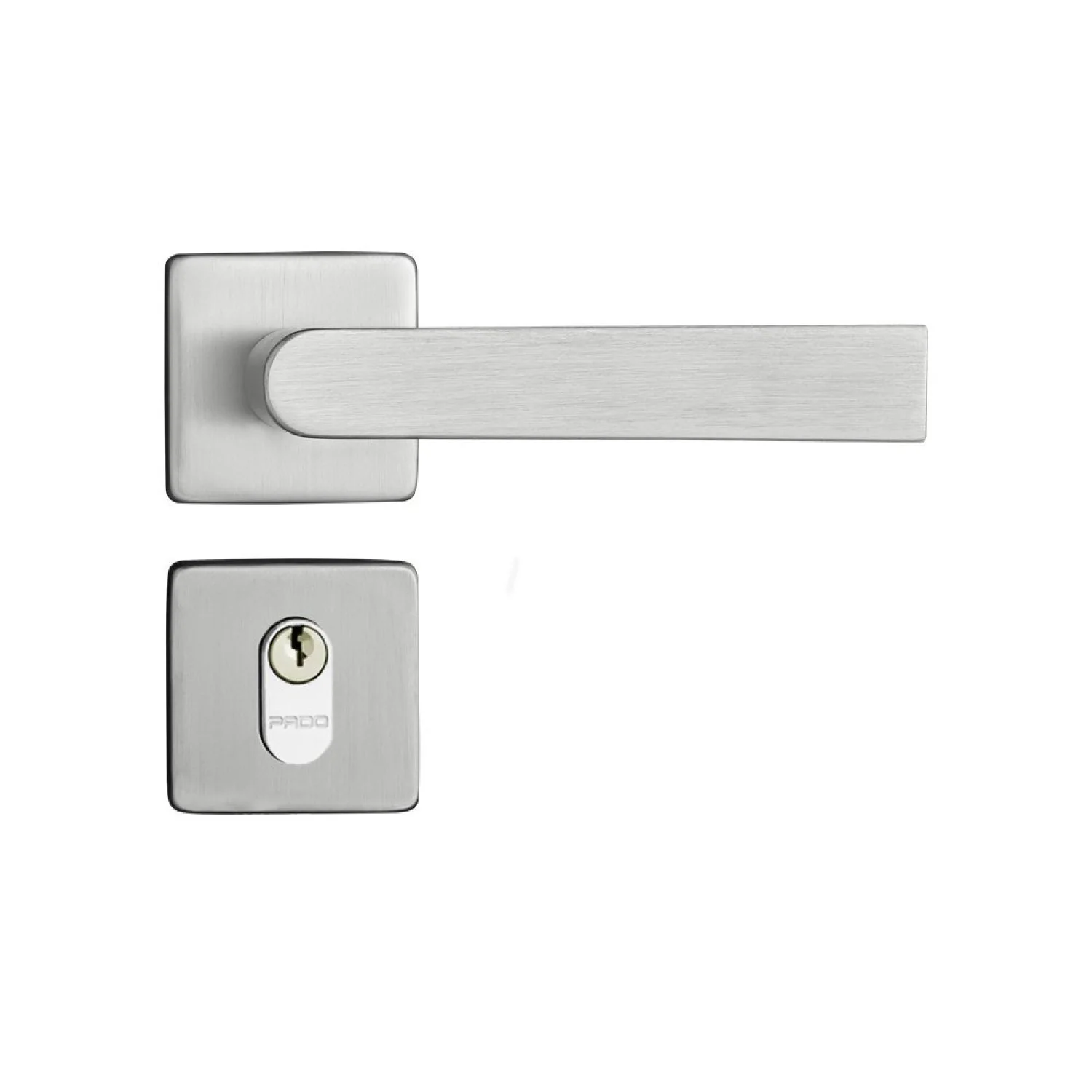 Fechadura 414 Com Roseta Cromo Acetinado Externa Cromo Acetinado