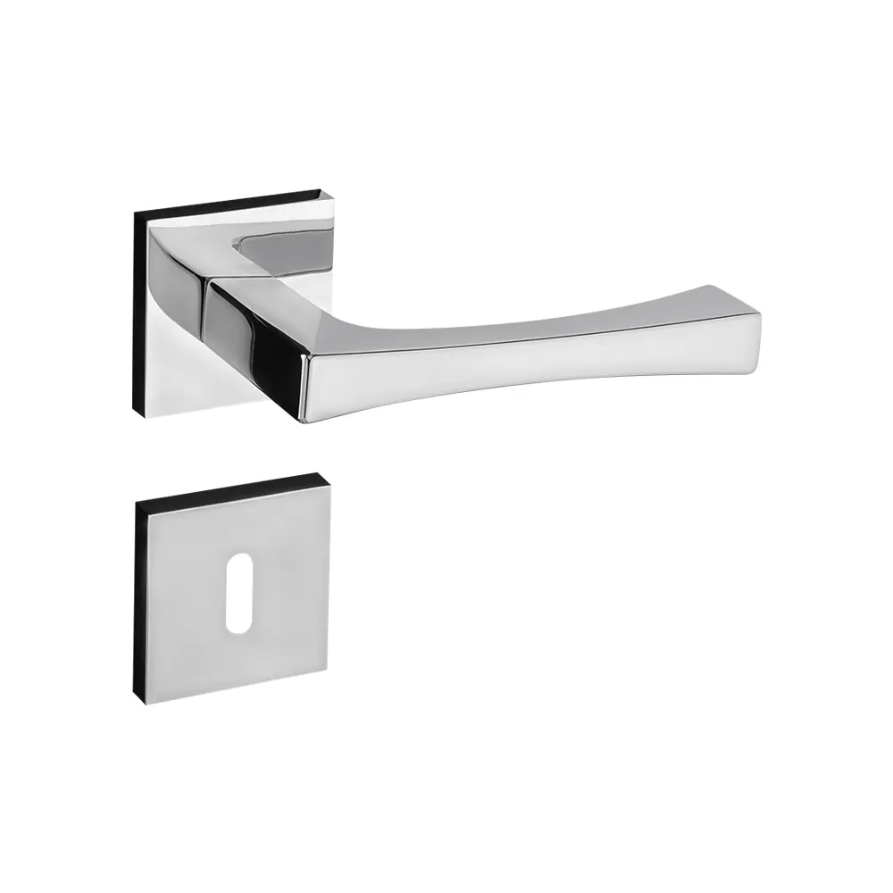 Fechadura Vivaldi Cromada Roseta Quadrada 40mm Pado Interna