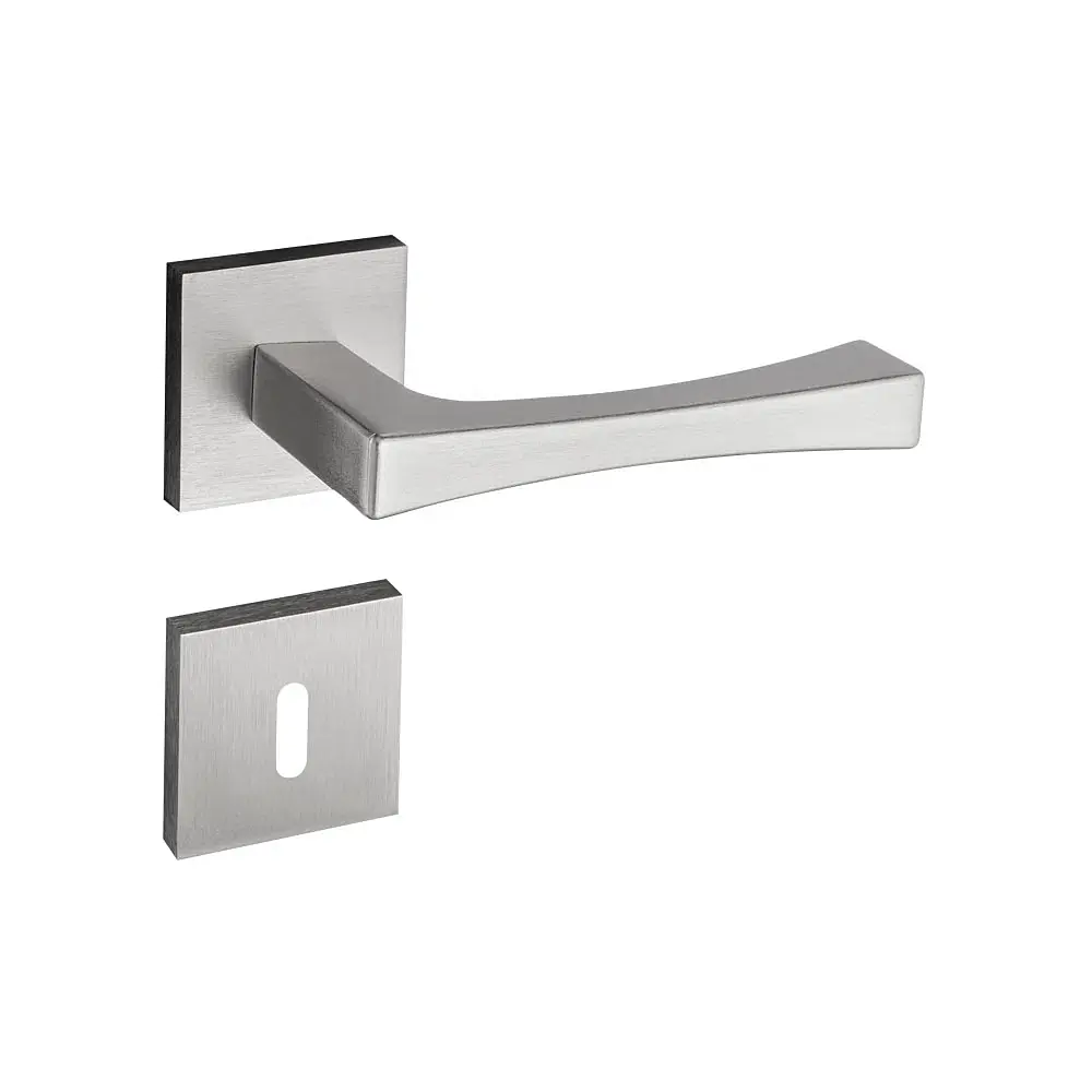 Fechadura Vivaldi Cromado Acetinado Roseta Quadrada 40mm Pado Interna