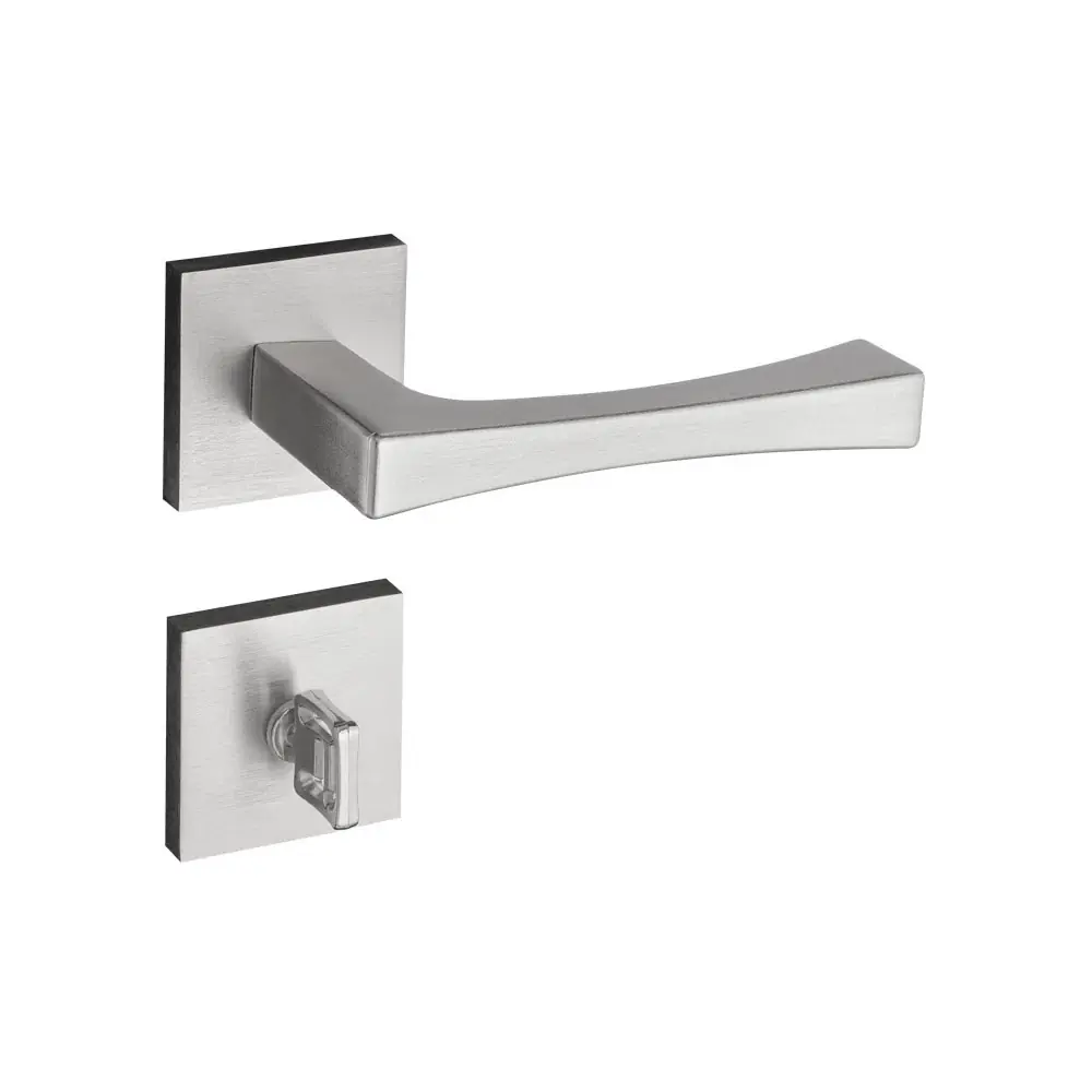 Fechadura Vivaldi Cromado Acetinado Roseta Quadrada 40mm Pado Banheiro / Wc