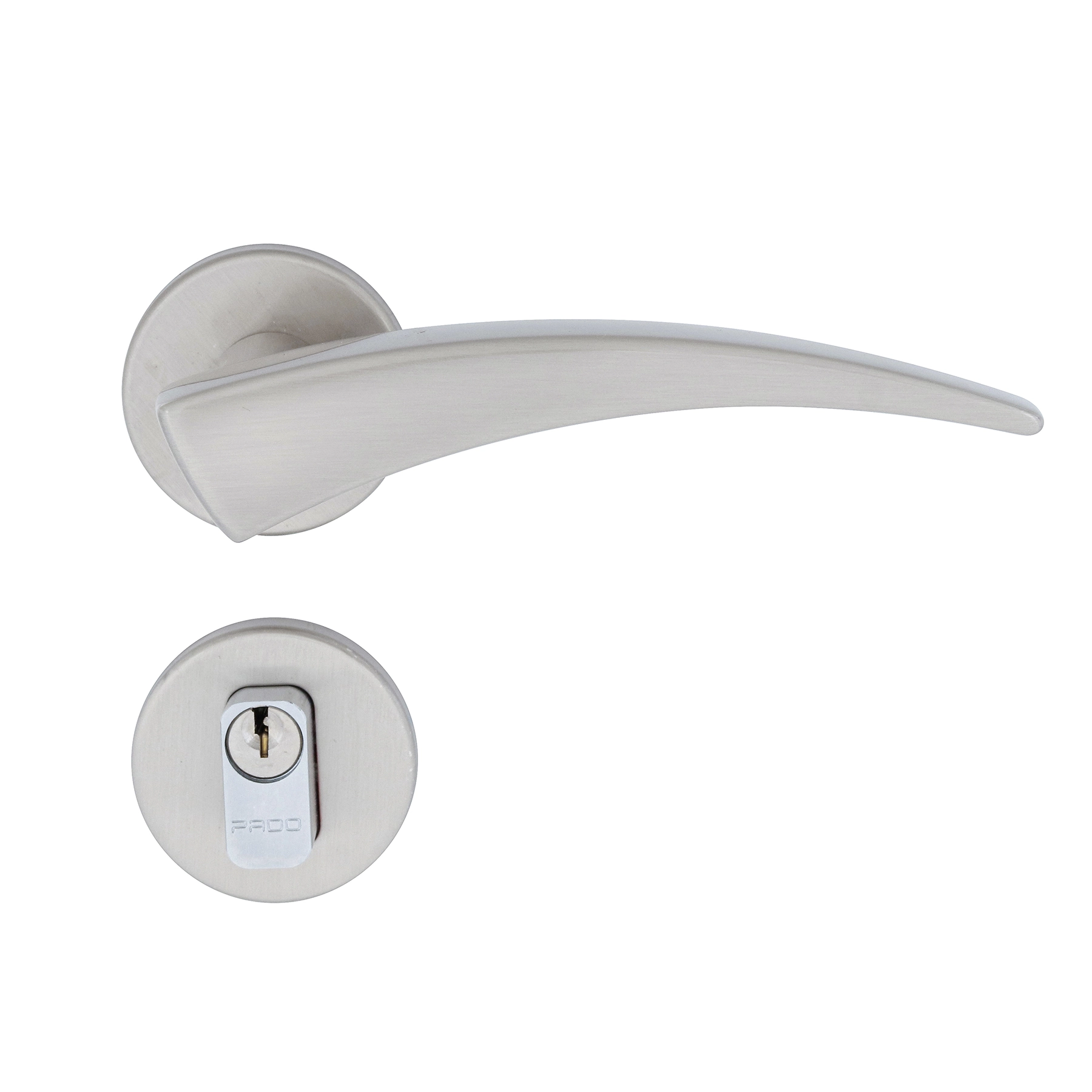 Fechadura Pado para Porta de Entrada Acetinado 55mm Chave Simples Esplendore