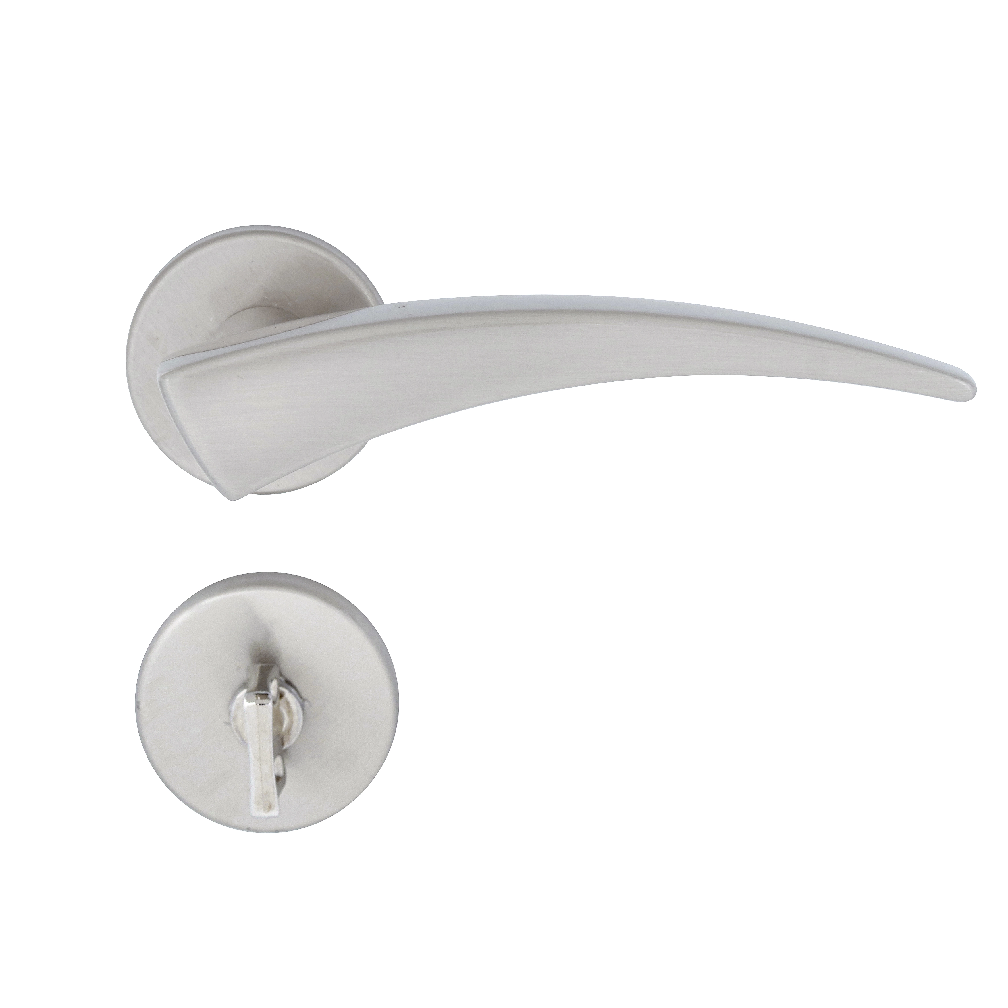 Fechadura Pado para Porta do Banheiro Acetinado 55mm Chave Simples Esplendore