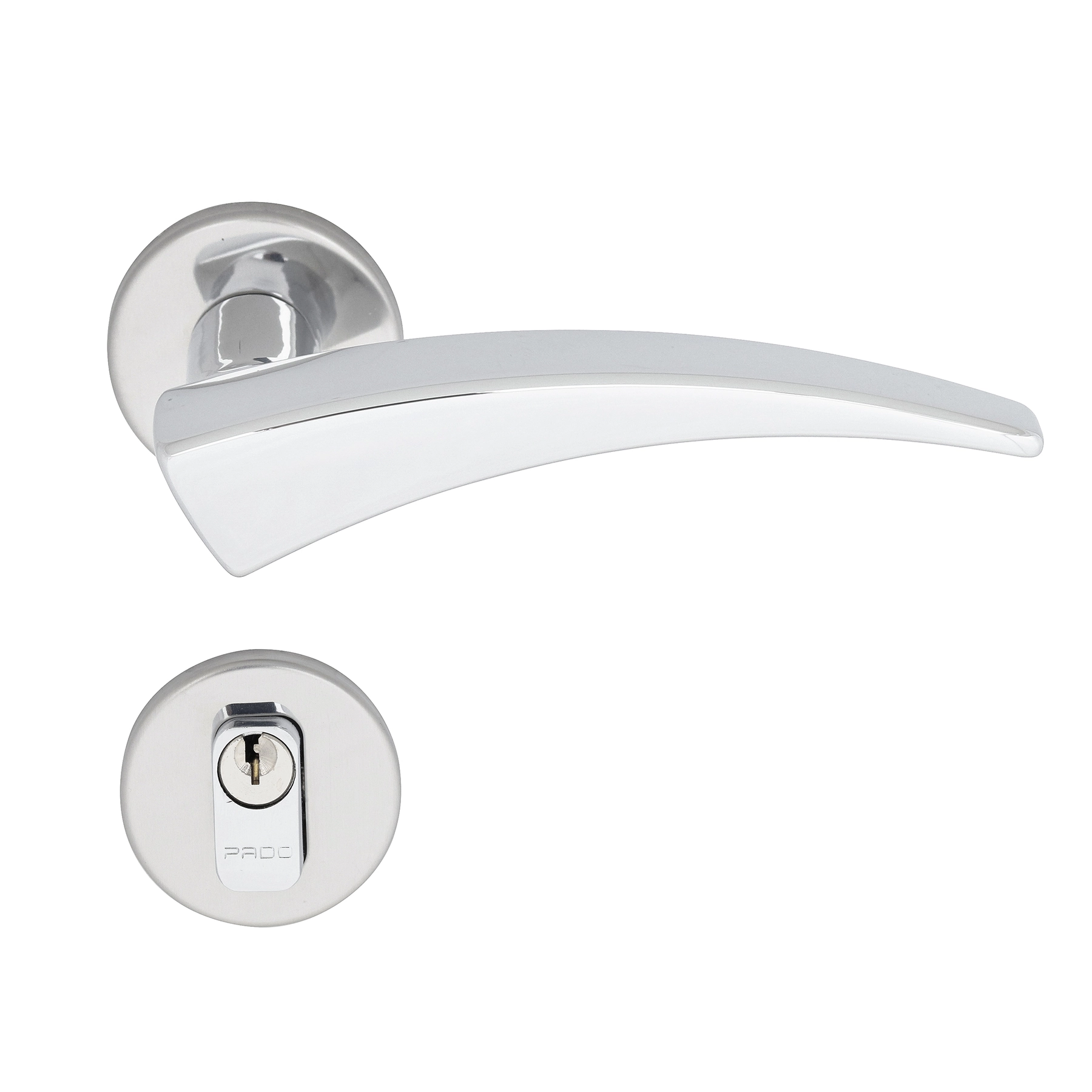 Fechadura Pado Alta Segurança para Porta de Entrada Cromado 55mm Chave Simples Esplendore