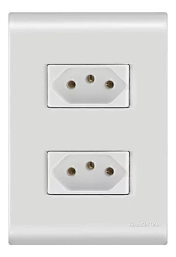 Conjunto 4x2 2 Tomadas 2p+t 10a 250v Liz Tramontina - Branco Branco