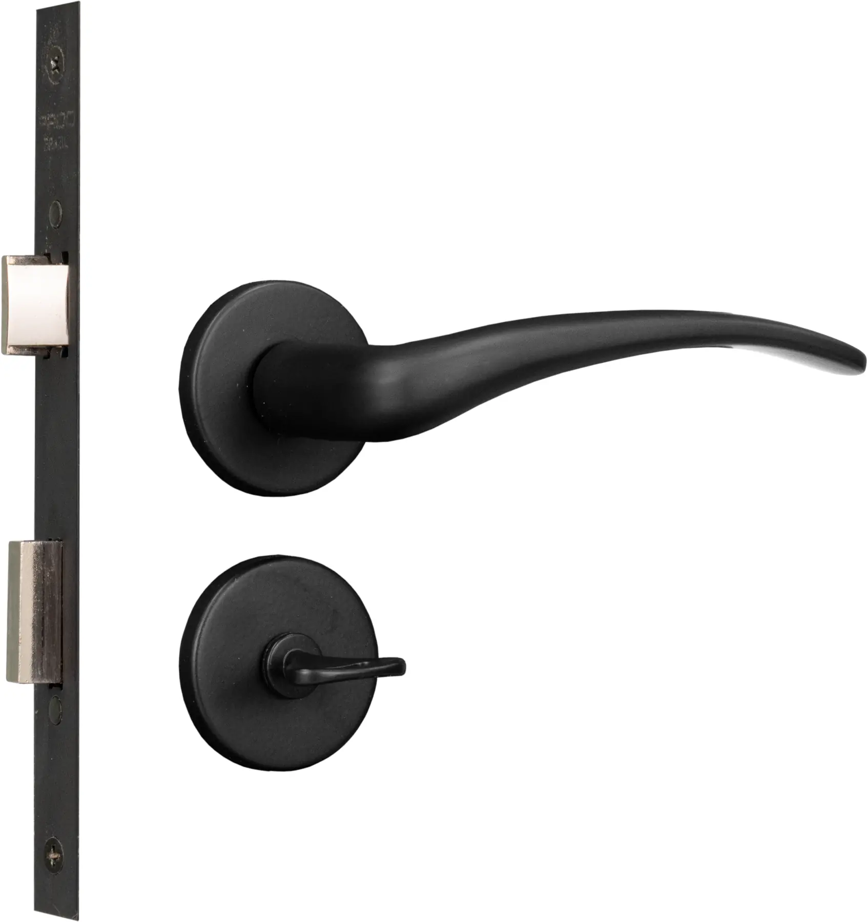 Fechadura para Porta do Banheiro Pado Concept 417 Preto 40mm Inox Chave Simples