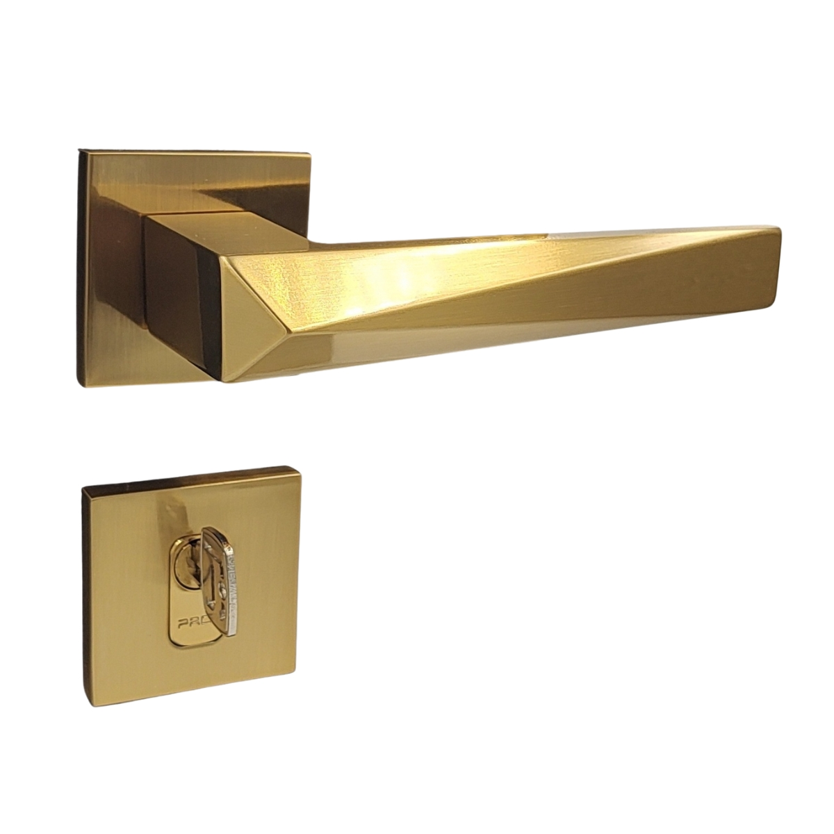 Fechadura Porta Externa Quarto Sala Pado Ascot Dourado Escovado Maquina 55 Mm C/ Cilindro Miolo Tambor