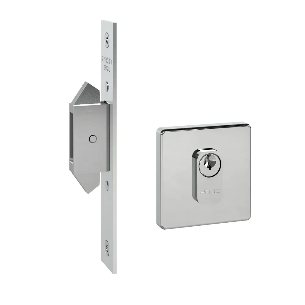 Trava Inox Correr Roseta Quadrada Inox  Polido