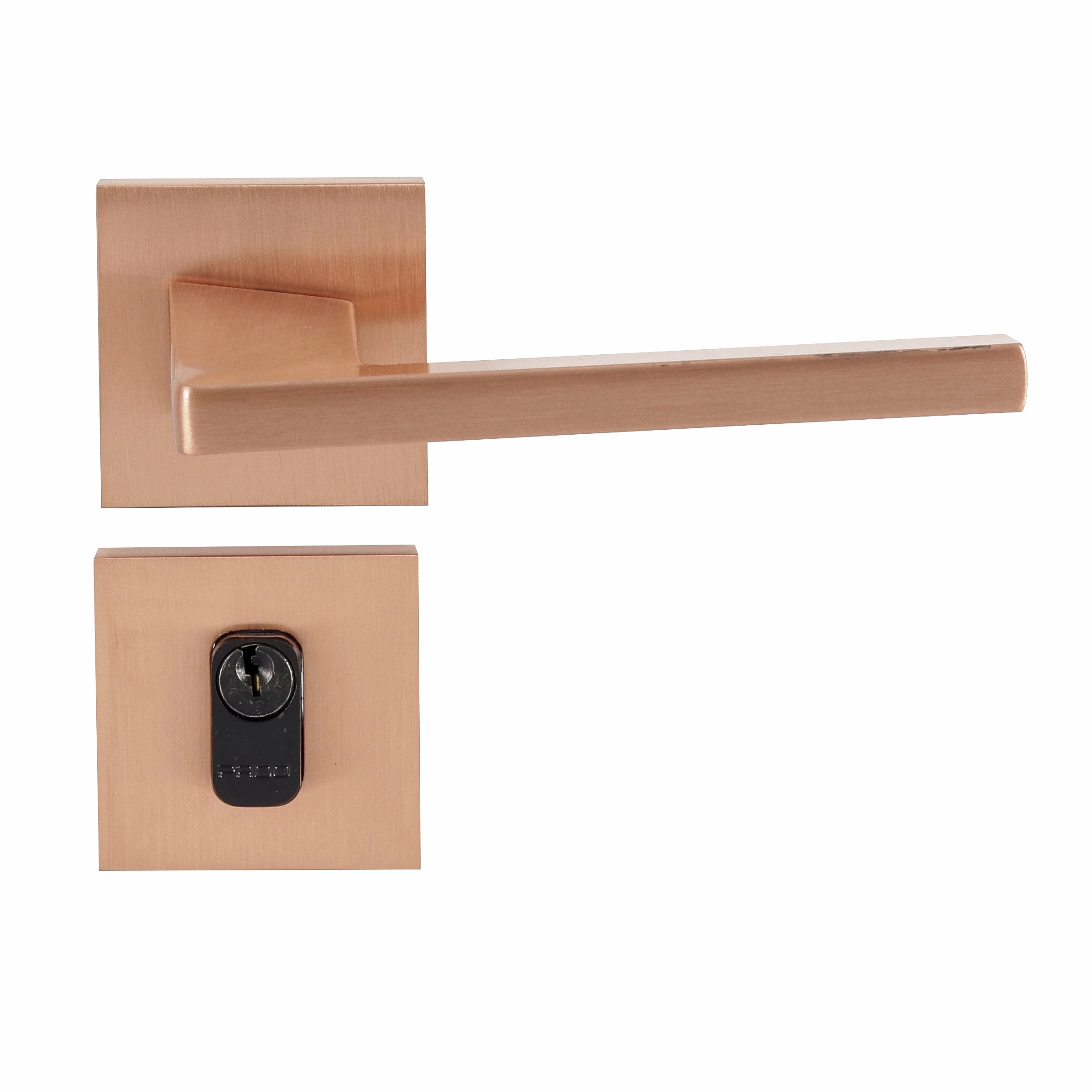 Fechadura Pado para Porta de Entrada Rose Gold 55mm Chave Simples Karli