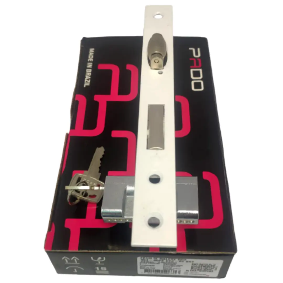 Fechadura Pado 454-40re Brt Rolete Branco Porta Abrir Giro