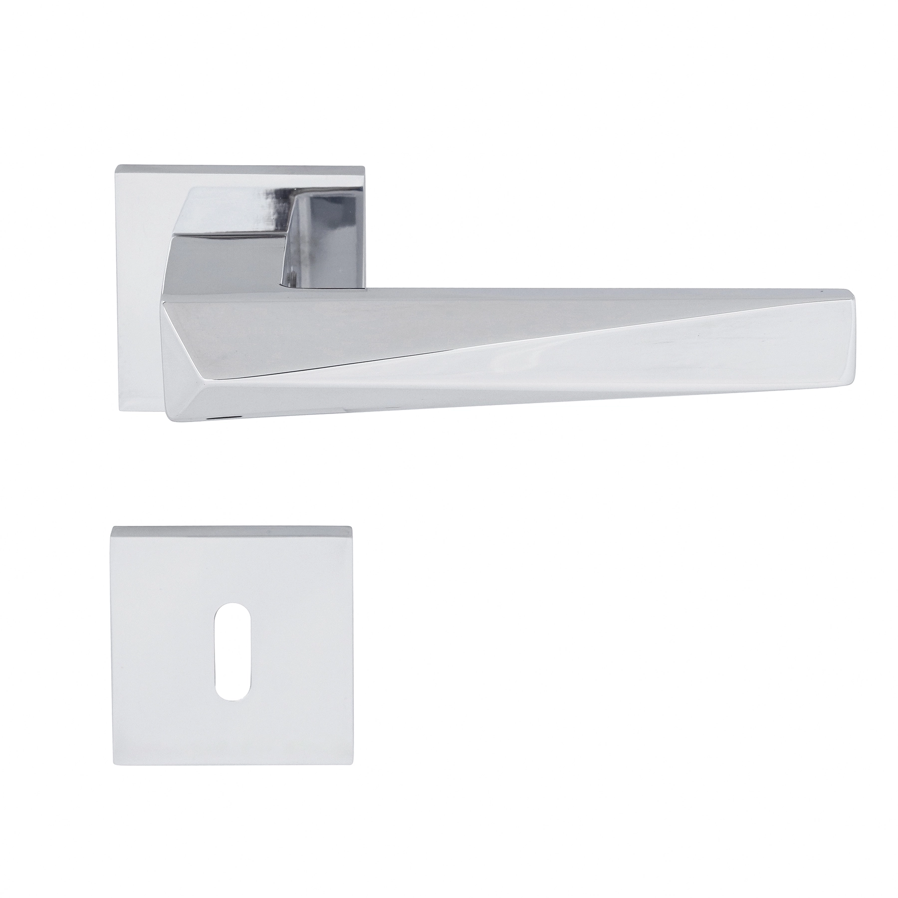 Fechadura Pado para Porta Interna Cromado 55mm Chave Simples Ascot