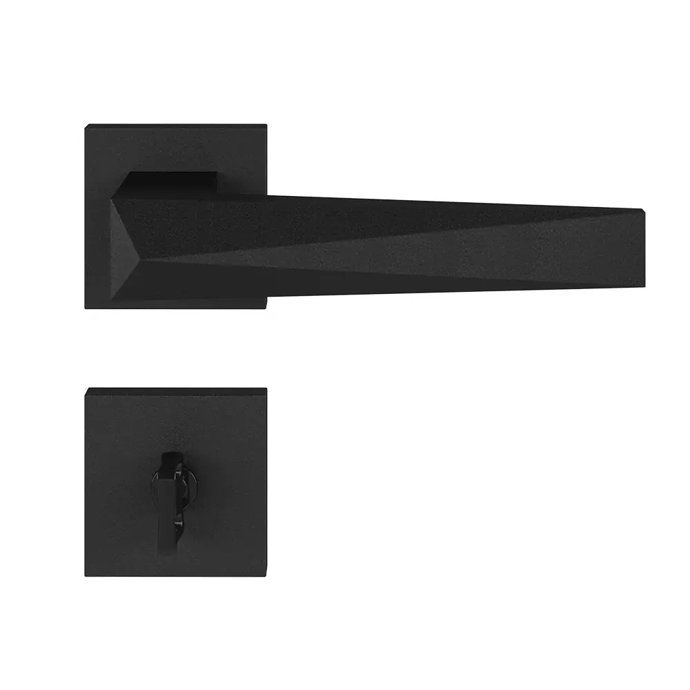 Fechadura Ascot Preto Texturizado Banheiro