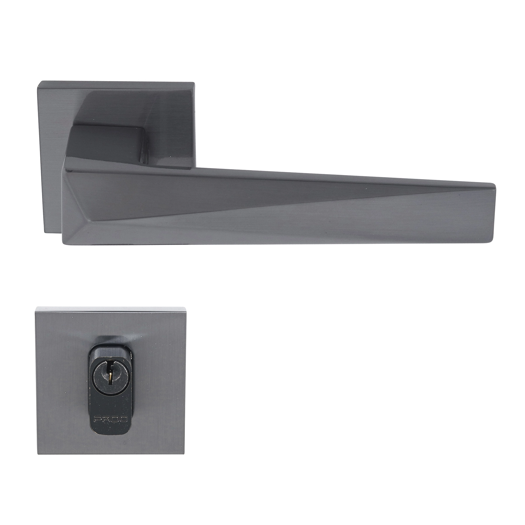 Fechadura Pado para Porta de Entrada Escovado 55mm Chave Simples Ascot