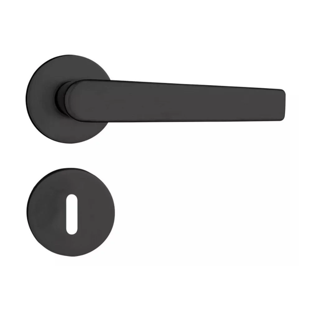 Fechadura Externa Pado 40mm Preta Roseta Redonda 401-40 Interna