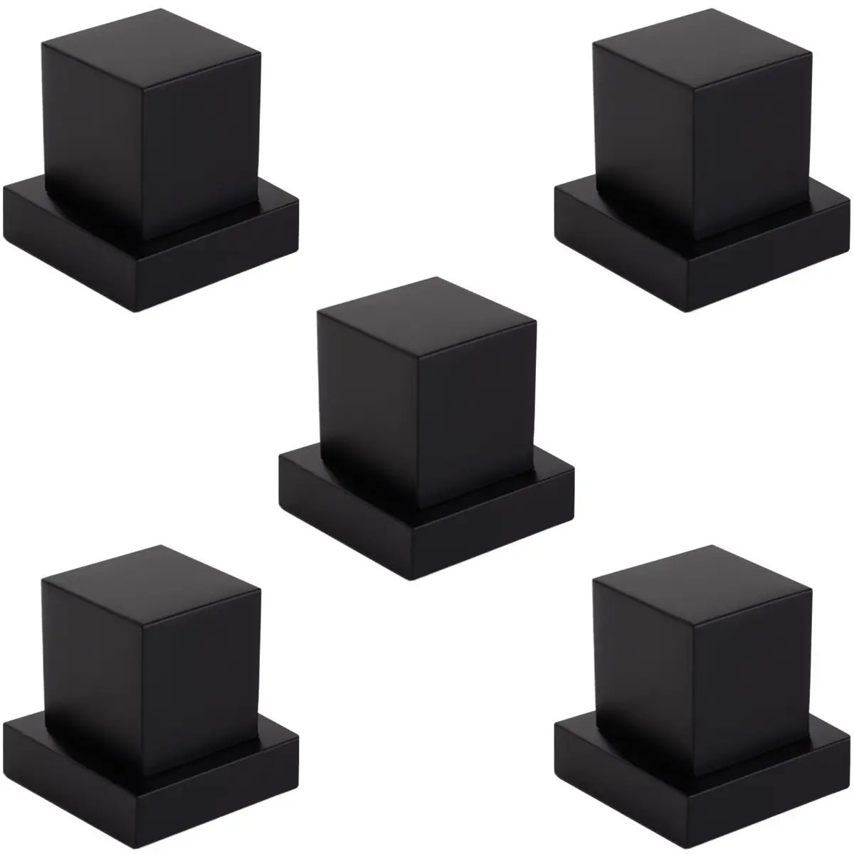 Kit 5 Acabamentos Registro Quadrado Metal Preto Padrão Deca