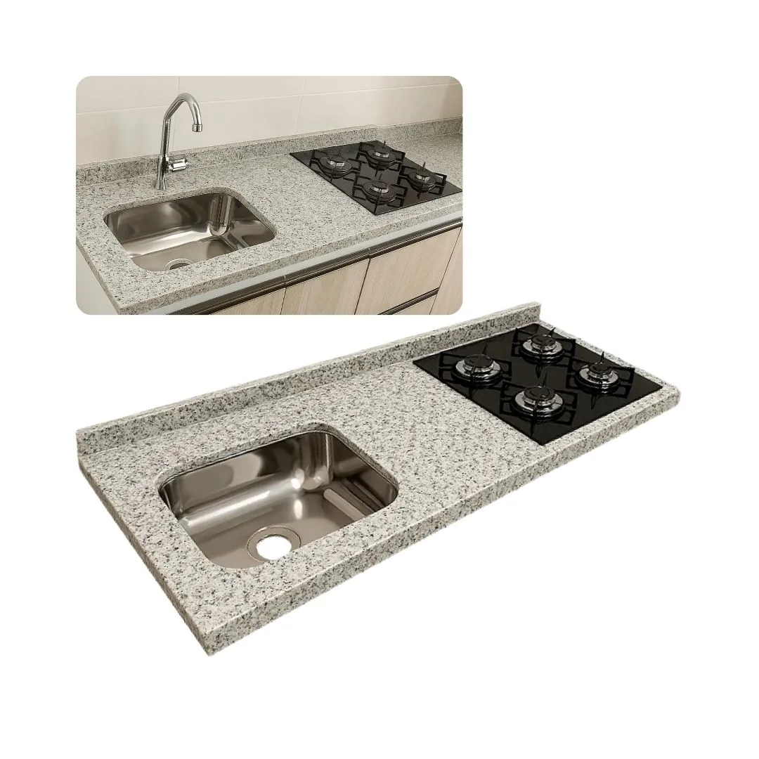 Pia Cozinha Granito Portinari 120cm Cuba Espaço Para Cooktop Portinari