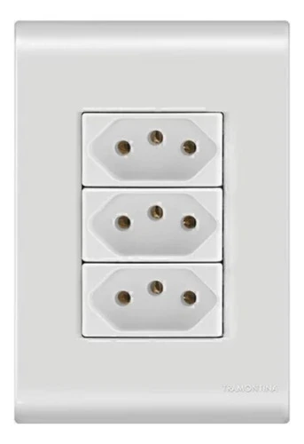 Conjunto 4x2 3 Tomadas 2p+t 10a 250v Liz Tramontina - Branco Branco