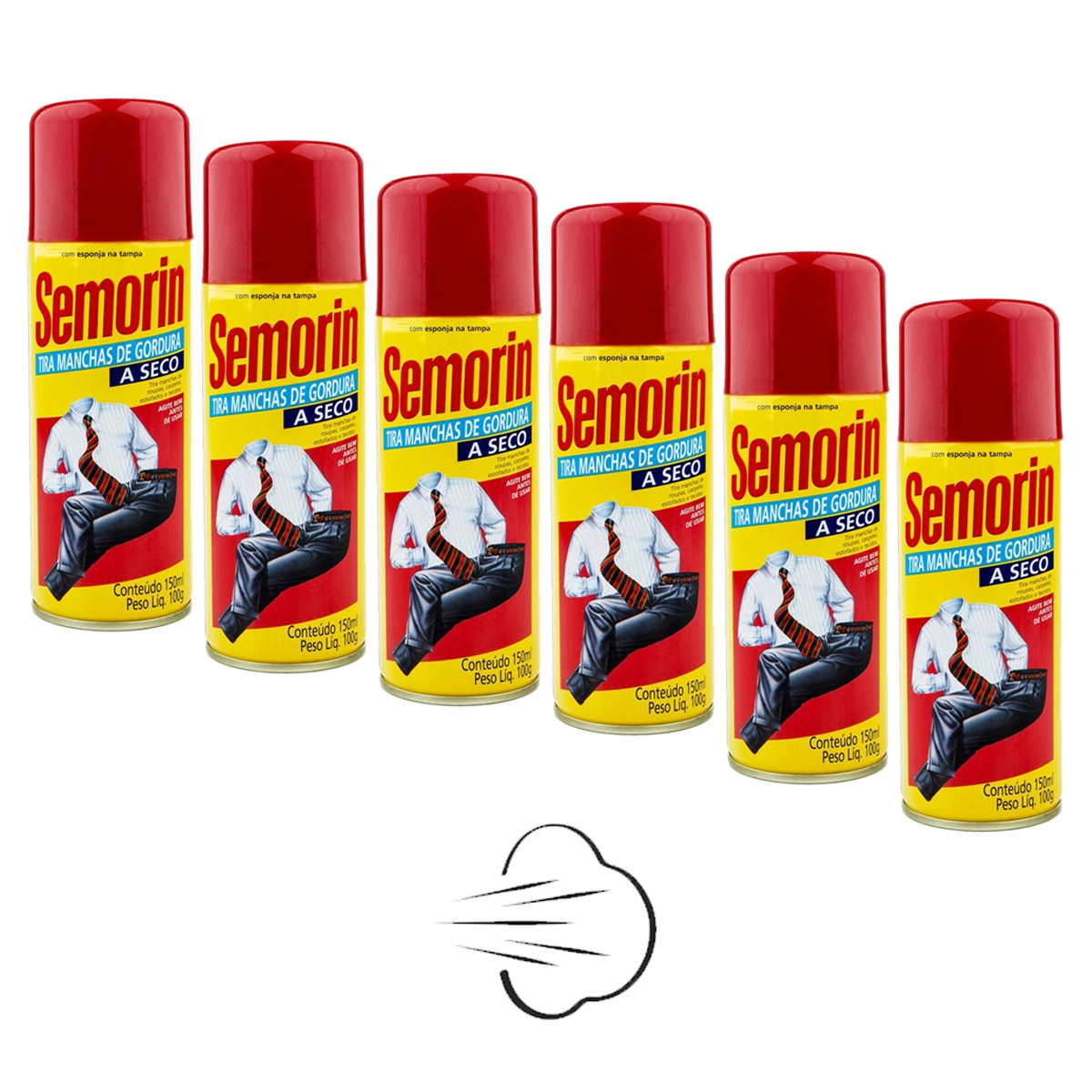 Tira Manchas De Gordura Com Esponja A Seco Semorin Kit 6