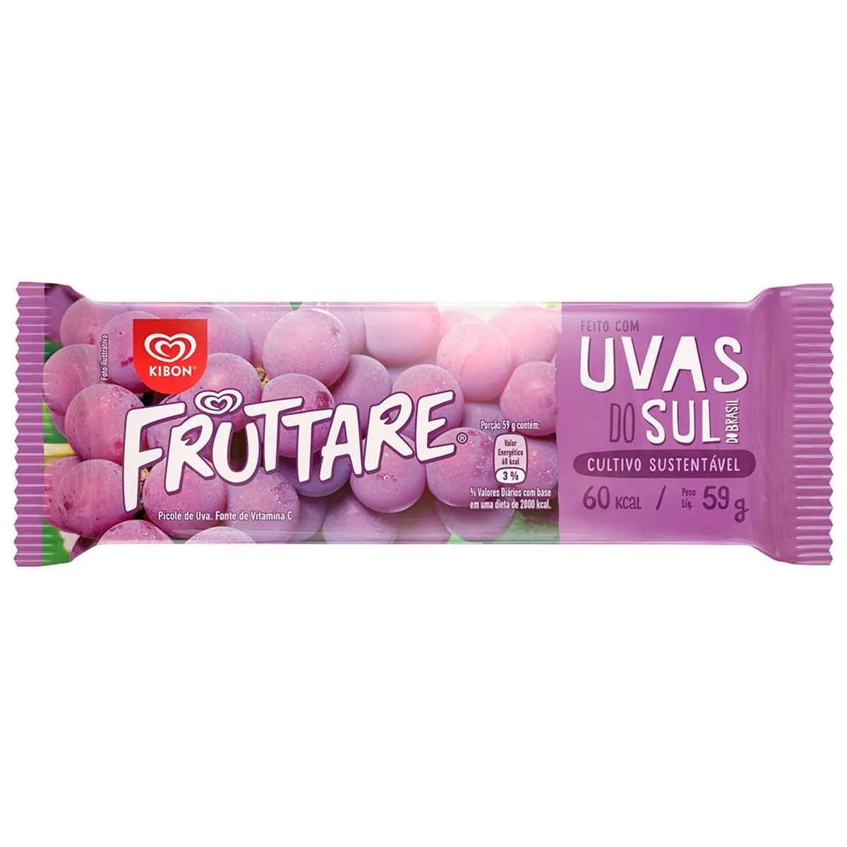 Picolé Uva Kibon Fruttare Pacote 59g