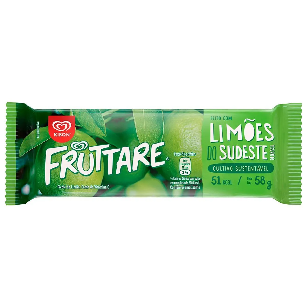 Picolé Limão Kibon Fruttare Pacote 58g