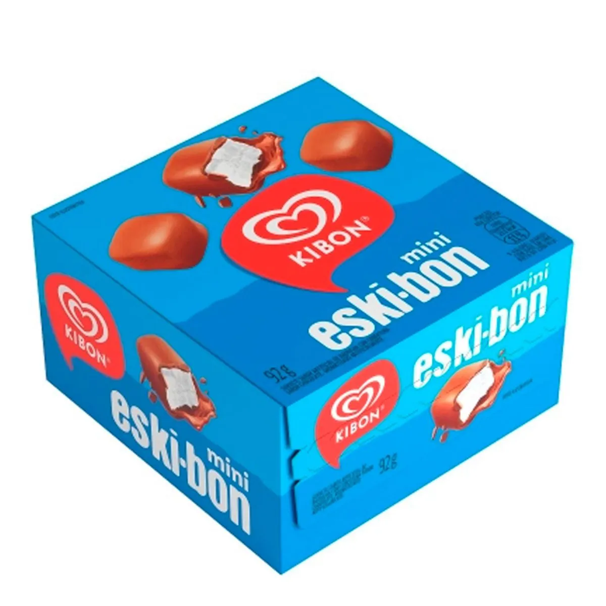 Sorvete Baunilha Cobertura Chocolate Kibon Eski Bon Mini Caixa 92g