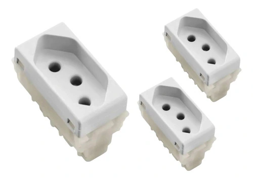 Kit 3 Módulos Tomada 2p+t 10a/250v Liz Branca Tramontina Branco