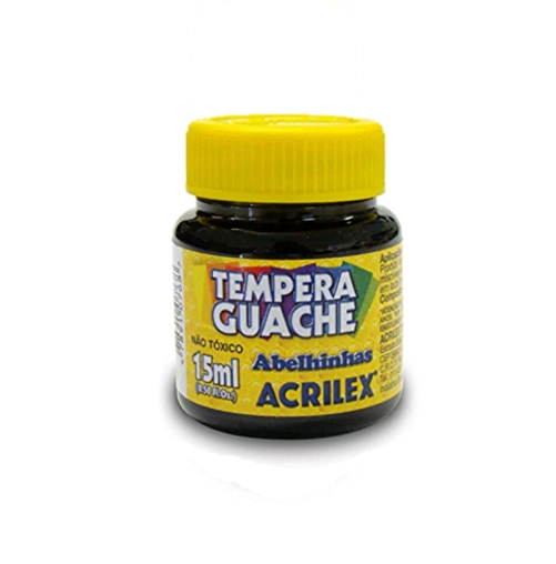 Tempera Guache Acrilex Preto 15ml 520