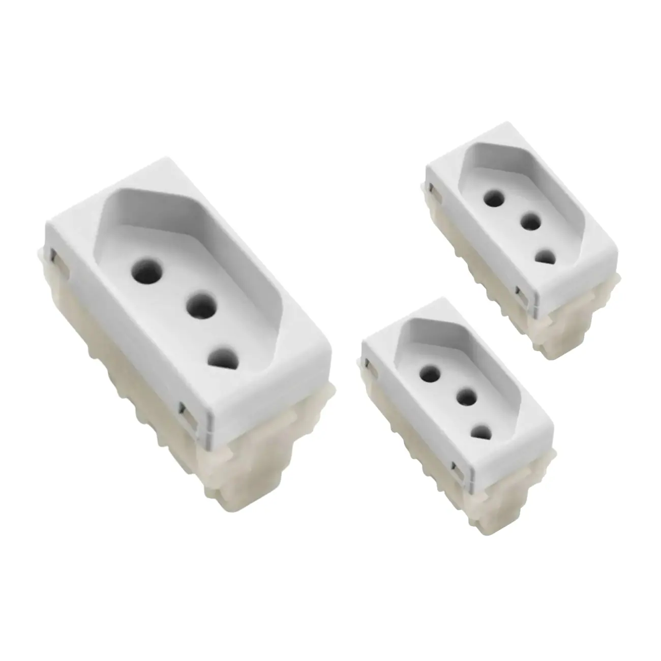 Kit 3 Módulos Tomada 2p+t 20a/250v Liz Branca Tramontina Branco