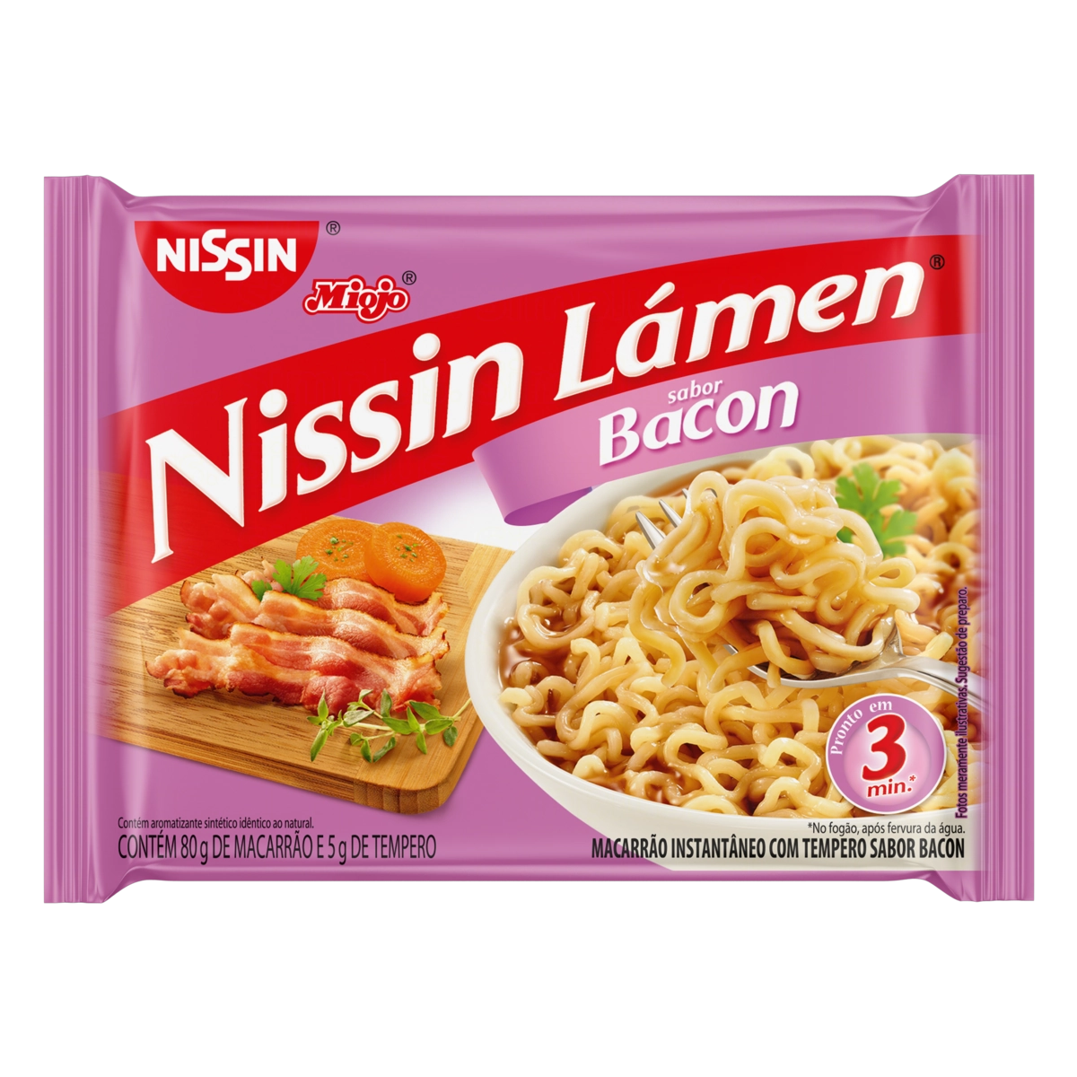 Macarrão Instantâneo Nissin Miojo Bacon