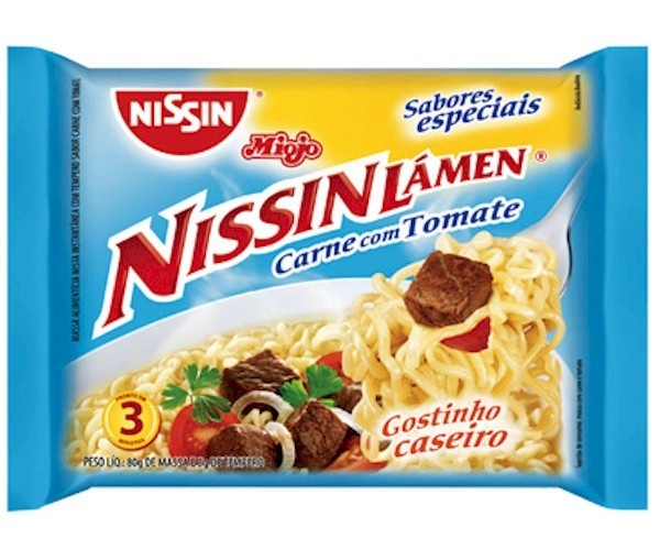 Macarrão Instantâneo Miojo Lámen Carne Com Tomate Nissin 80g