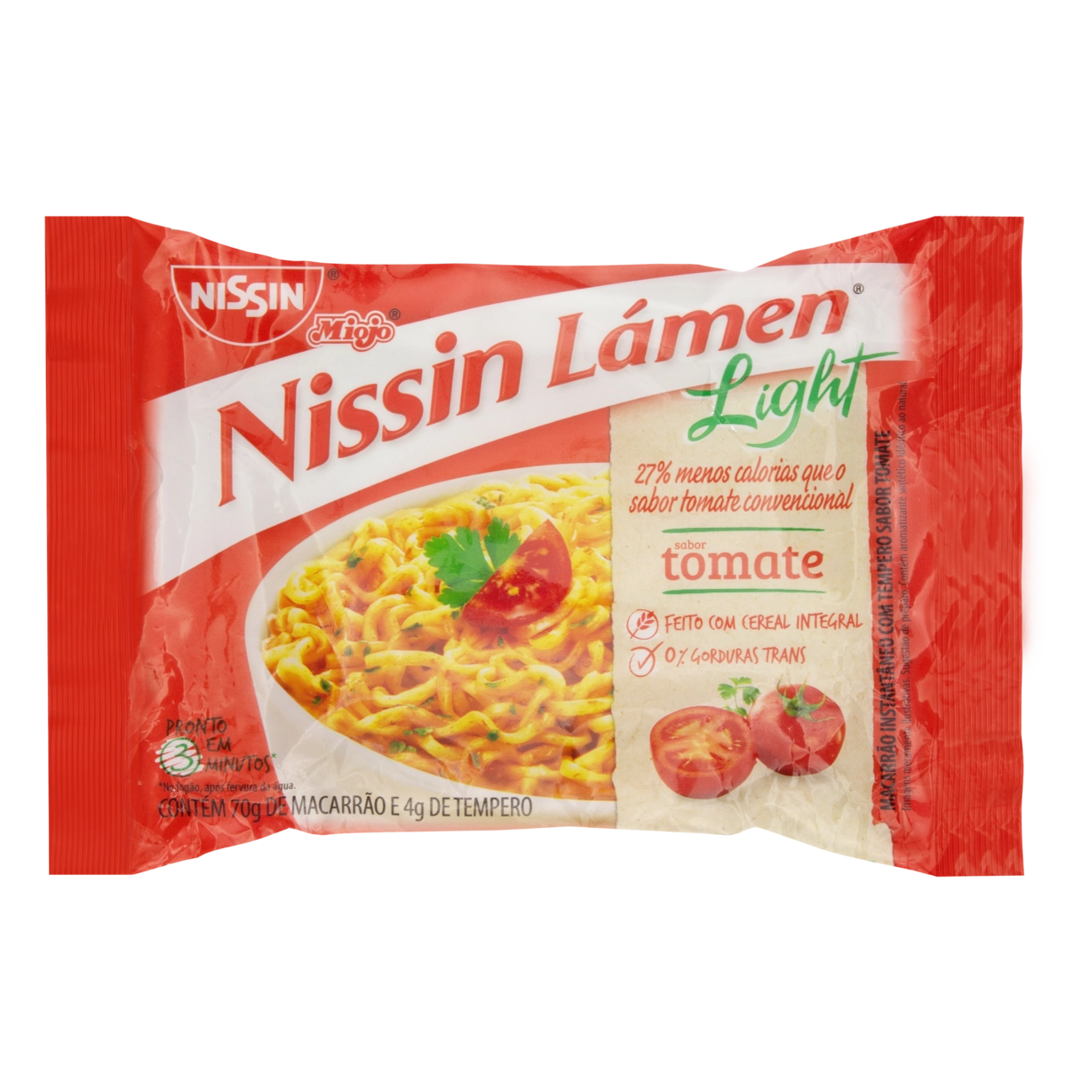 Macarrão Instantâneo Lámen Tomate Light Nissin Miojo Pacote 74g