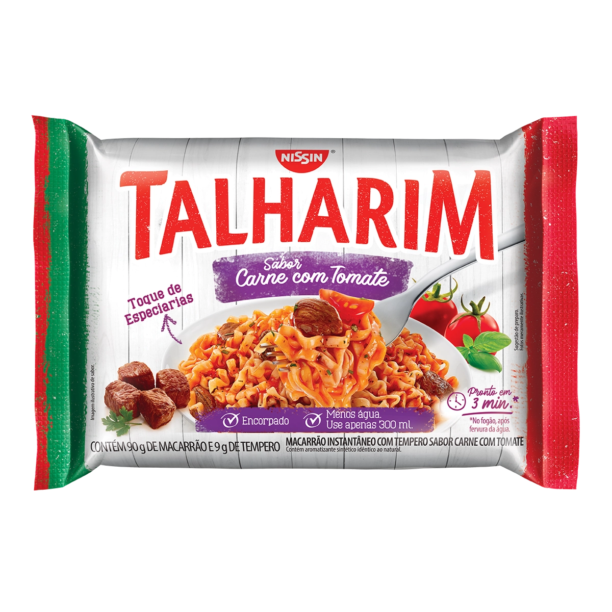 Macarrão Instantâneo Talharim NISSIM Sabor Carne com Tomate 99g