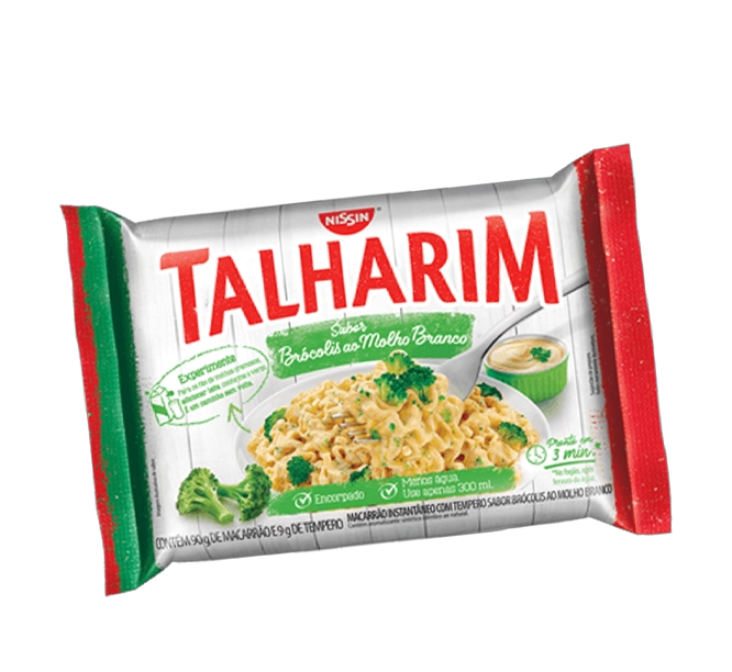 Macarrão Instantâneo Brócolis ao Molho Branco Nissin Miojo Talharim Pacote 99g