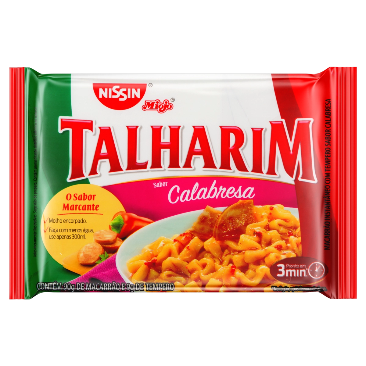Macarrão Instantâneo Talharim Calabresa Nissin Miojo Pacote 99g