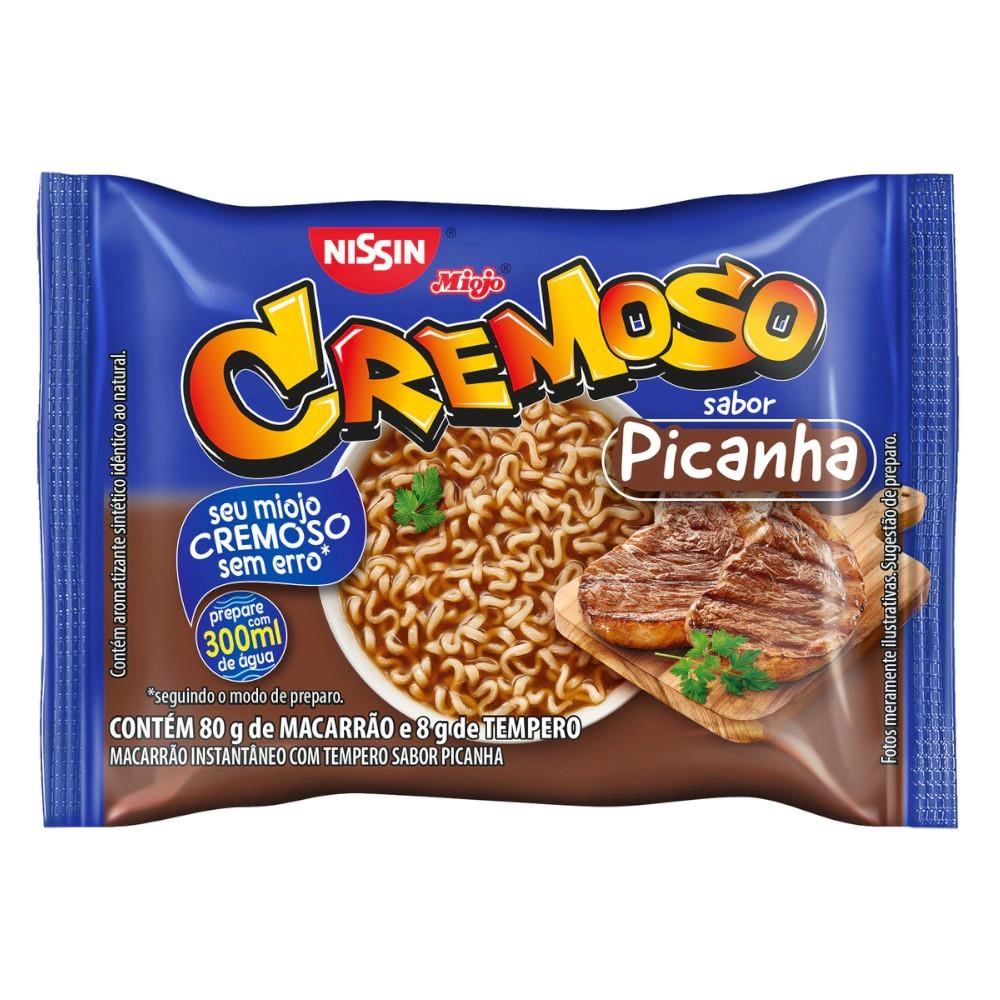 Macarrão Instantâneo Picanha Nissin Miojo Cremoso Pacote 88g