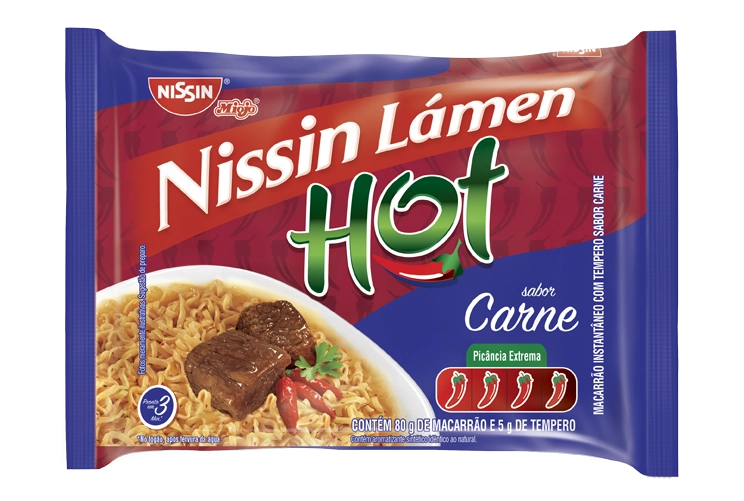 Macarrão Instantâneo Lámen Carne Nissin Miojo Hot Pacote 85g