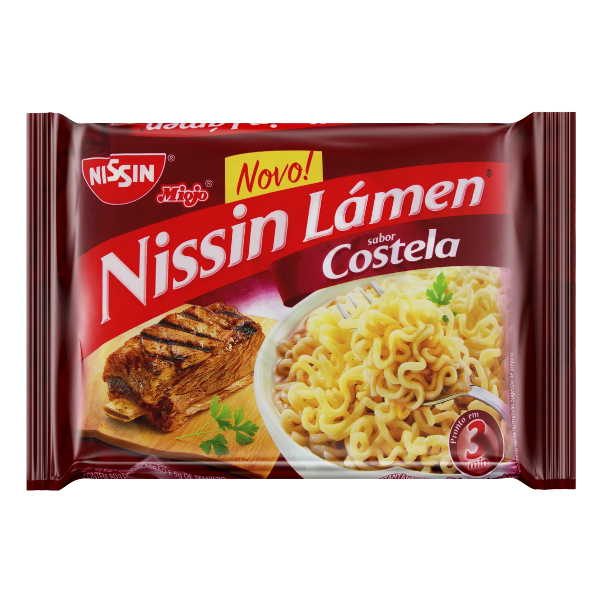 Macarrão Instantâneo de Costela Nissin Lámen Pacote 85g