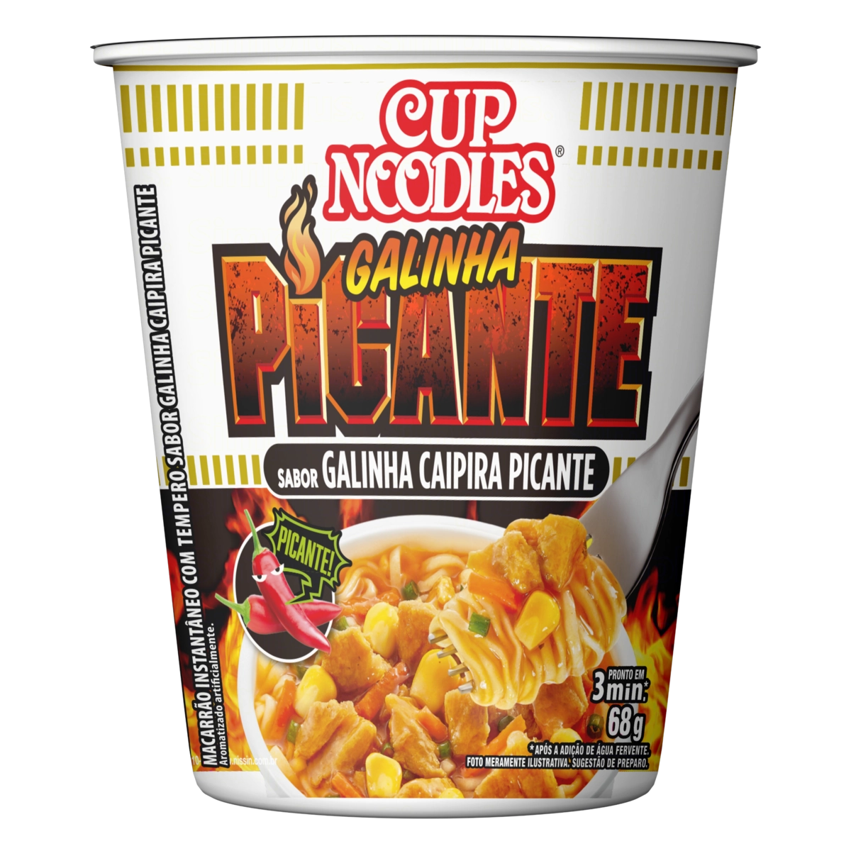 Macarrão Instantâneo Galinha Caipira Picante Cup Noodles Copo 72g