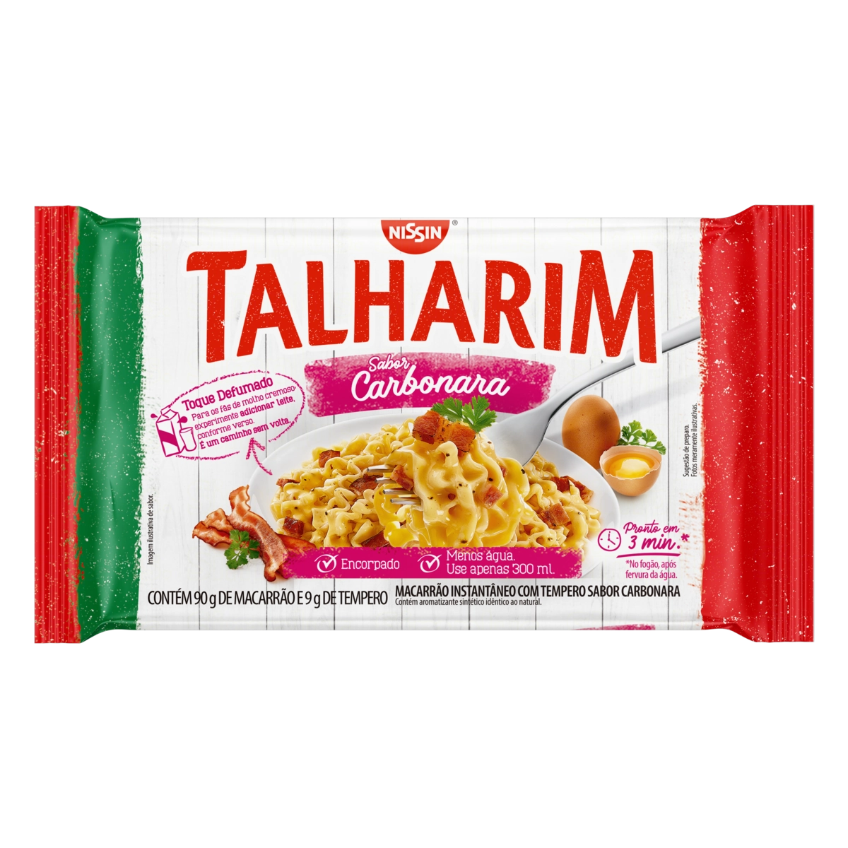 Massa Instantânea Talharim Carbonara NISSIN Pacote 99g
