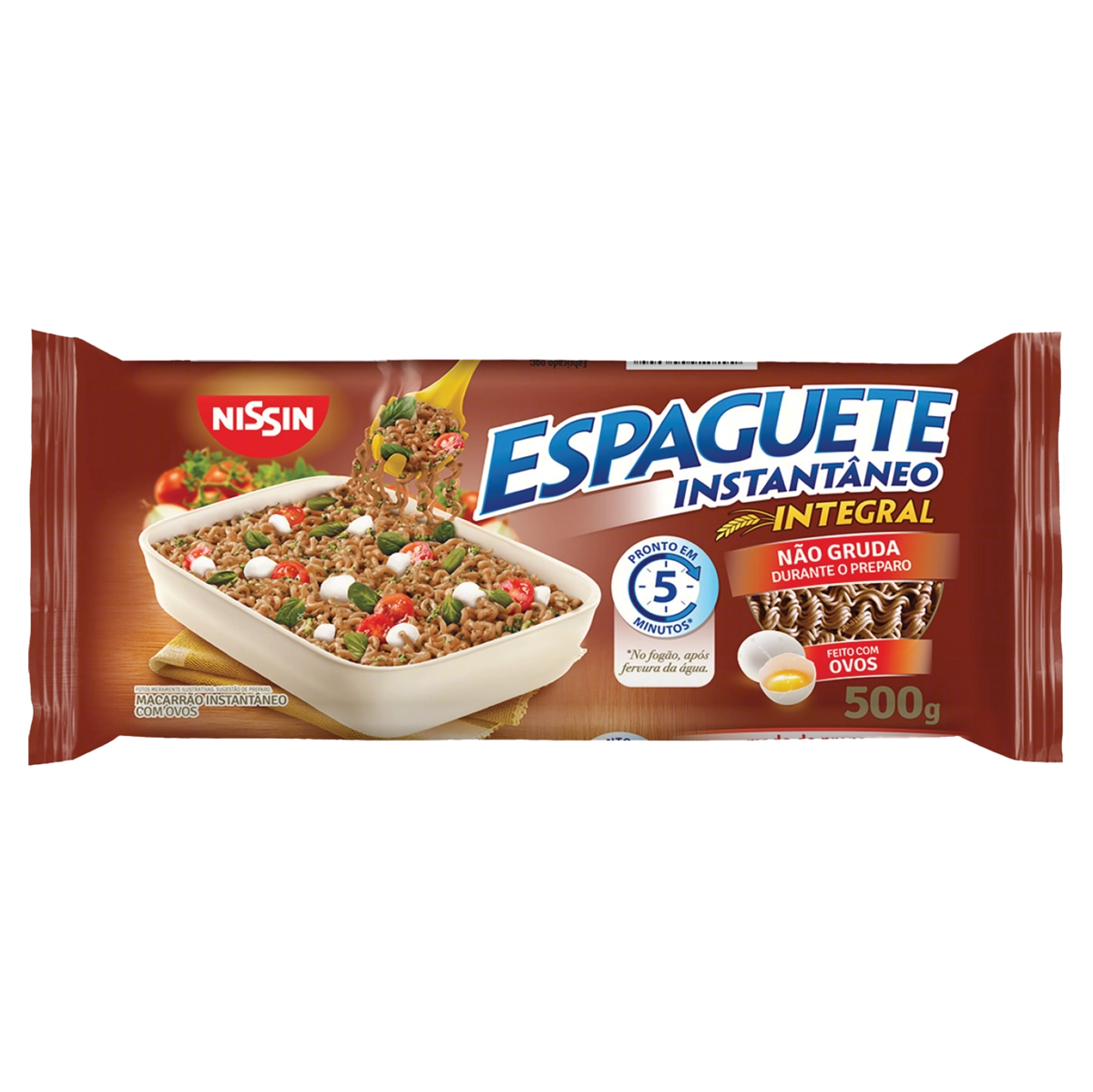 Macarrão Instantâneo Integral Espaguete Nissin 5 Minutos Pacote 500g