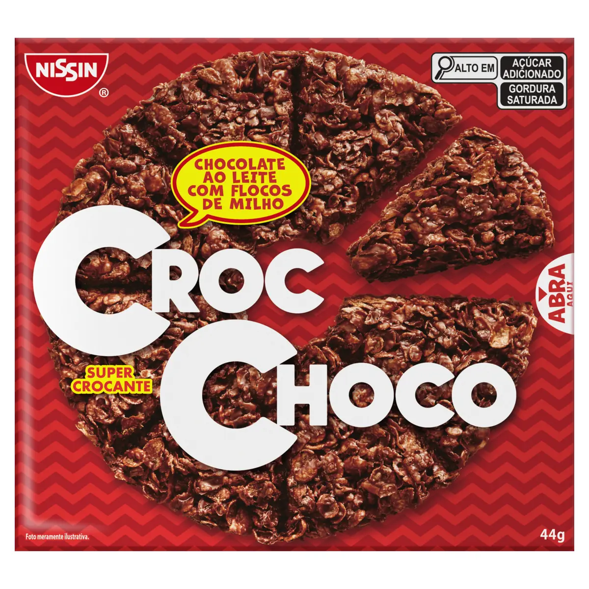 Chocolate Ao Leite Com Flocos De Milho Nissin Croc Choco Caixa 44g