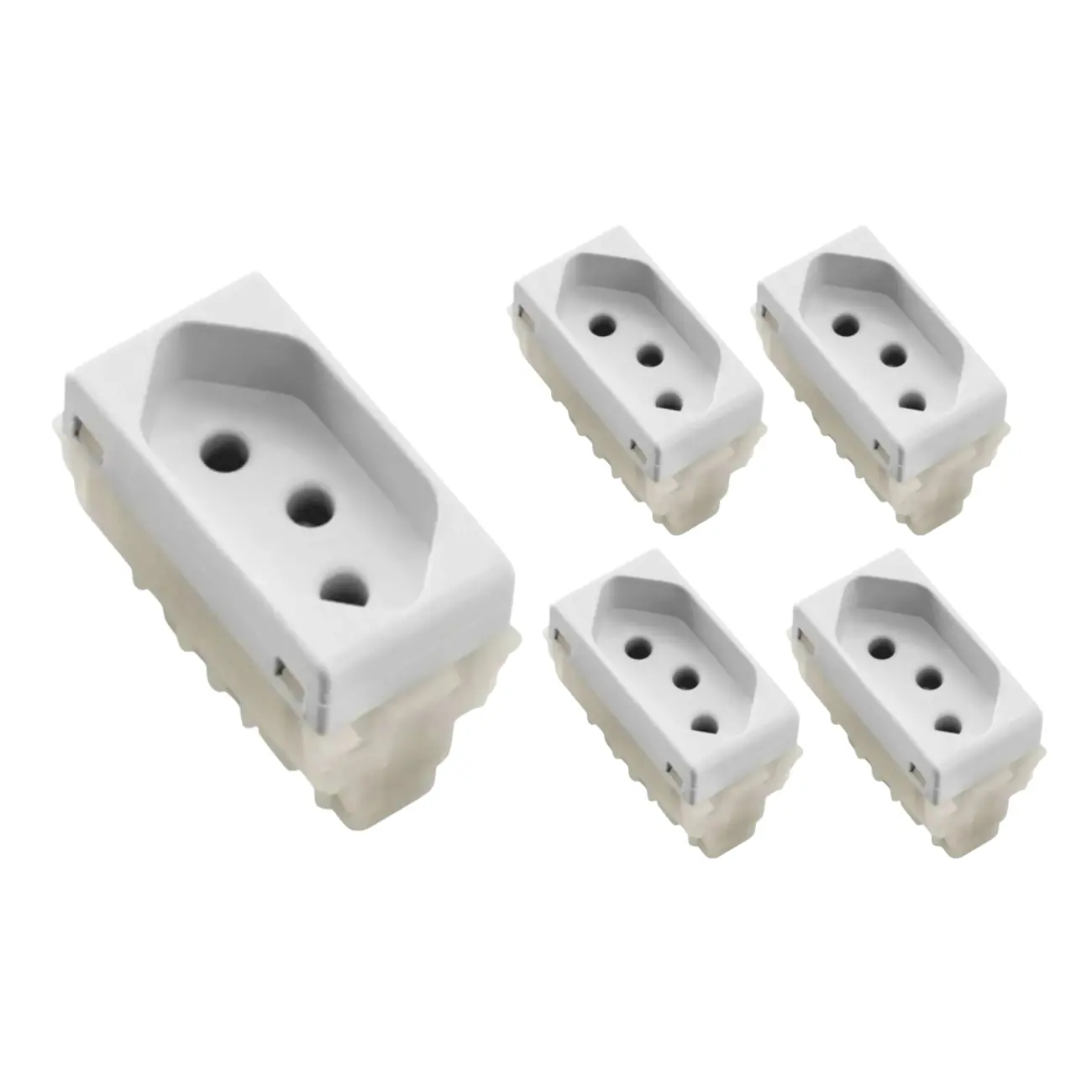 Kit 5 Módulos Tomada 2p+t 20a/250v Liz Branca Tramontina Branco