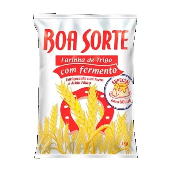 Farinha De Trigo Com Fermento Boa Sorte Pacote 1kg