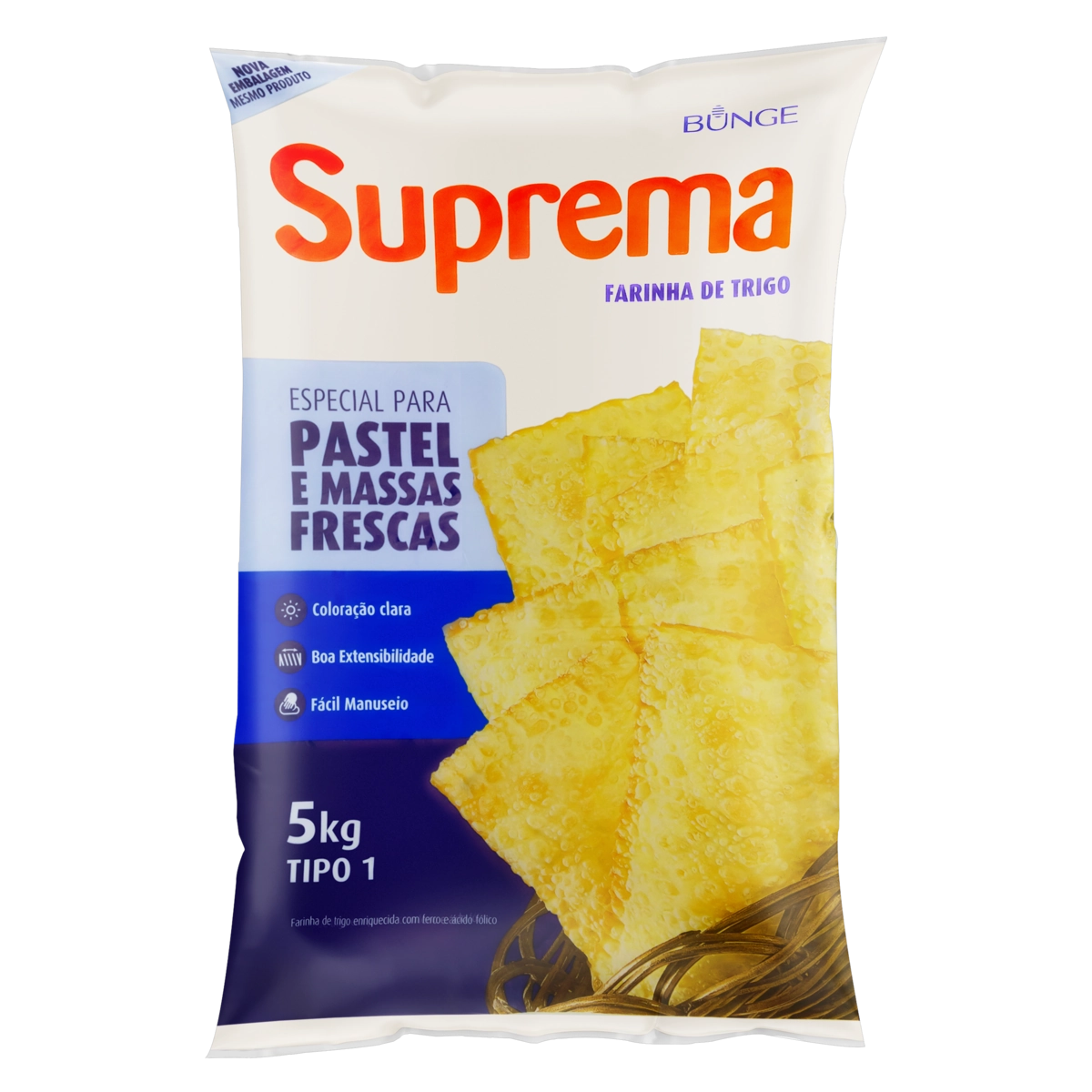 Farinha De Trigo Tipo 1 Para Pastel E Massas Frescas Suprema Pacote 5kg
