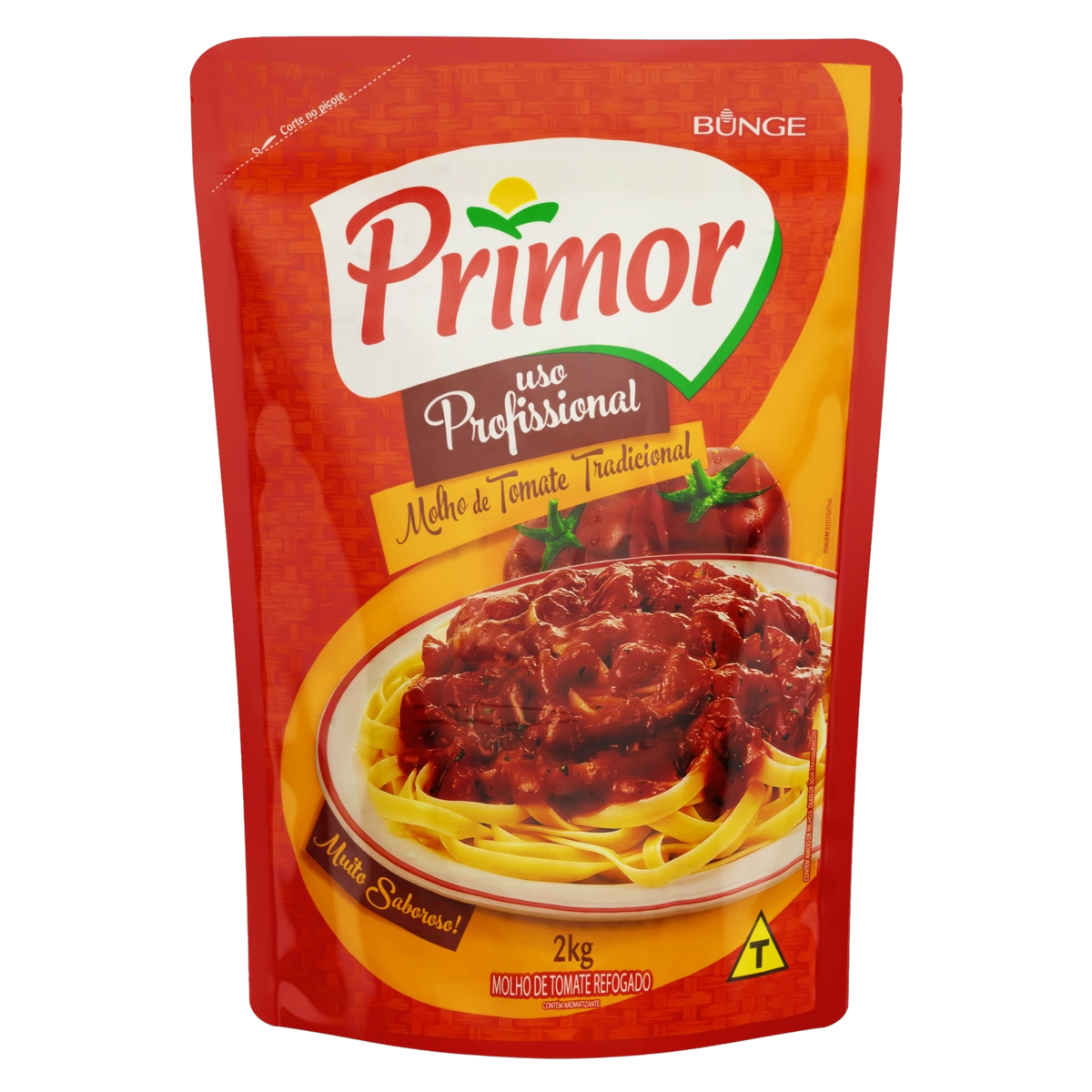 Molho De Tomate Uso Profissional Tradicional Primor Sachê 2kg