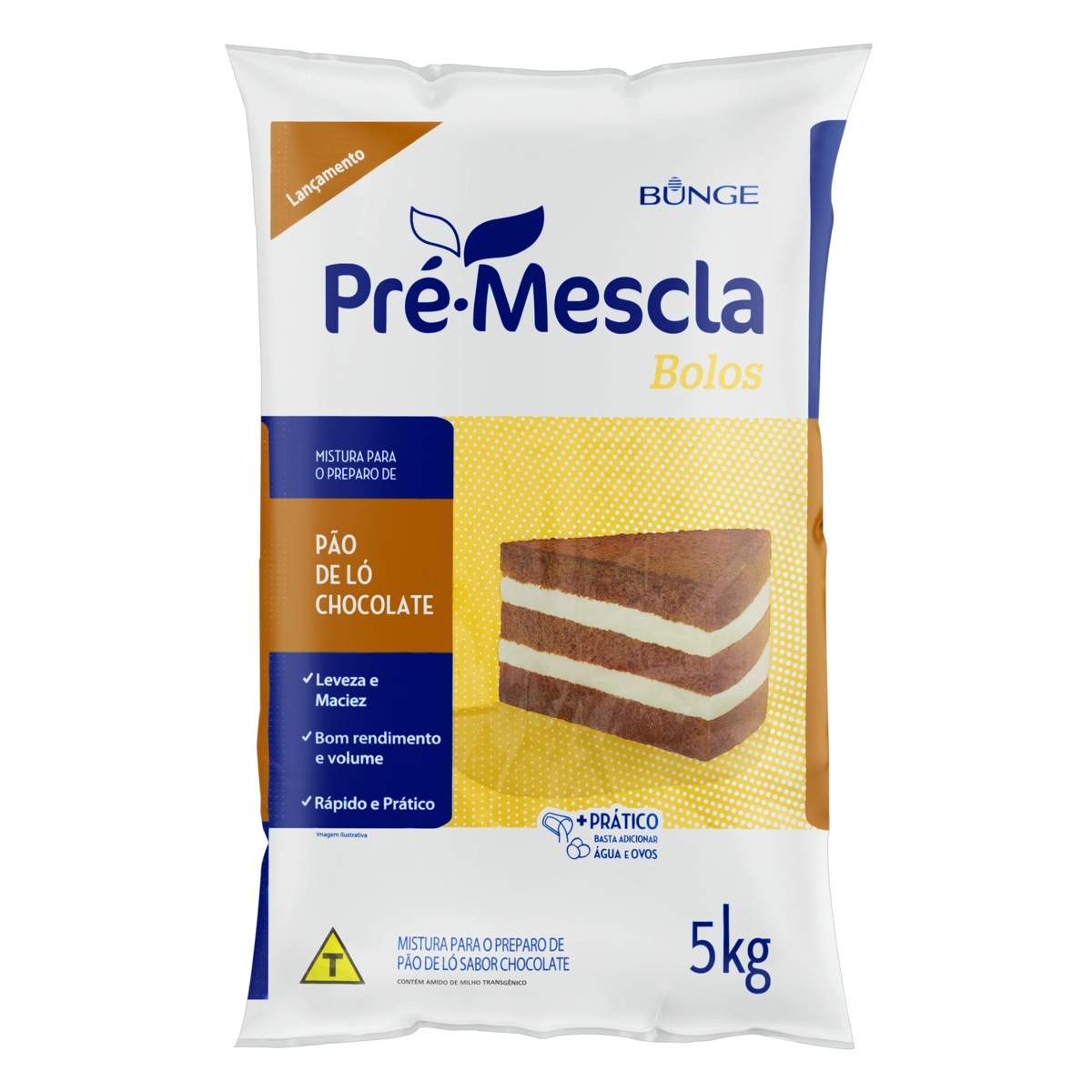 Mistura Para Pão De Ló Chocolate Pré Mescla Pacote 5kg