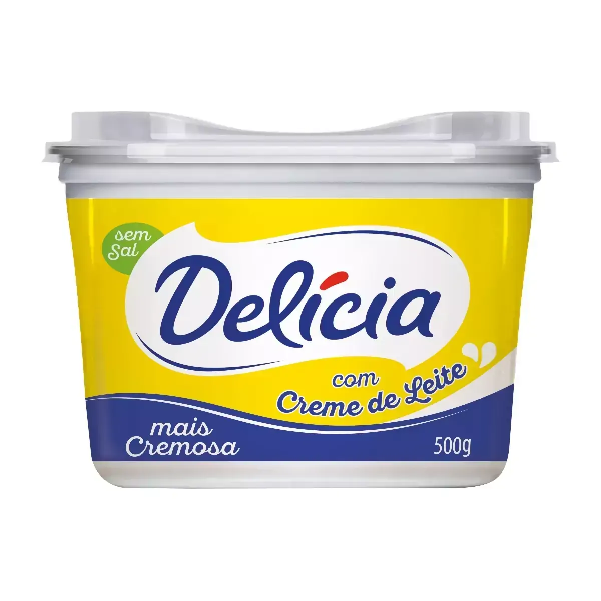 Margarina Cremosa sem Sal DELÍCIA Pote 500g