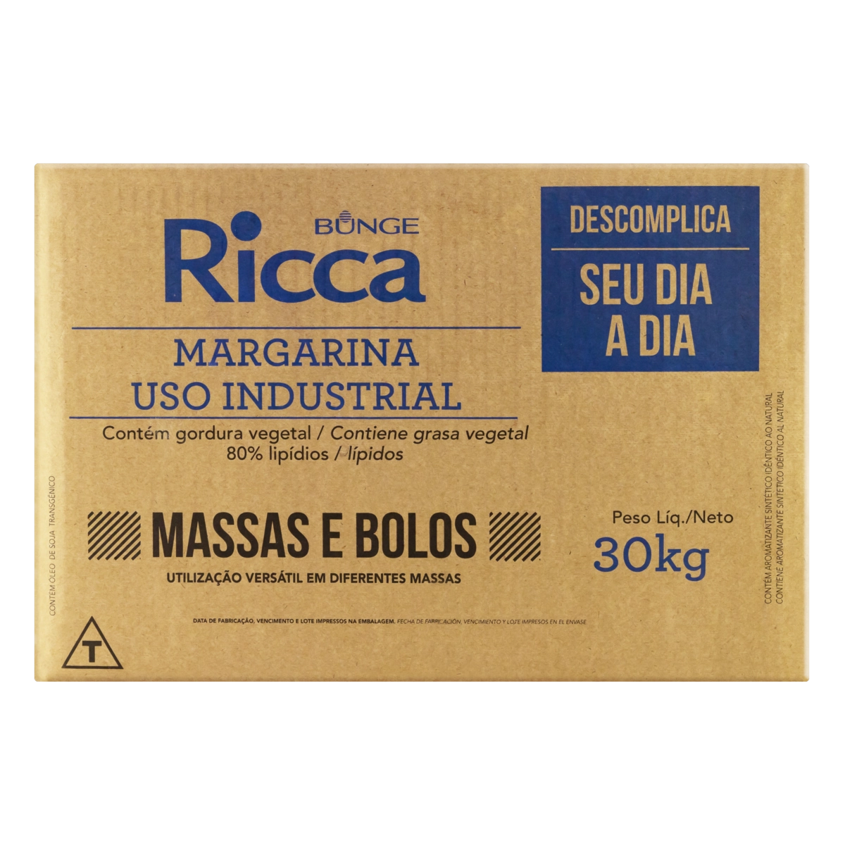 Margarina Uso Industrial Ricca Massas E Bolos Caixa 30kg